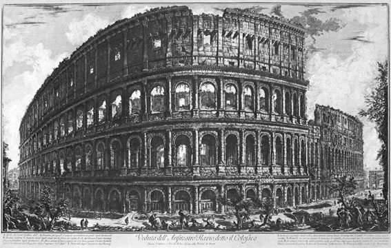 Giovanni Battista Piranesi: Veduta dell‘Anfiteatro Flavio, detto il Colosseo. Aus: Vedute di Roma